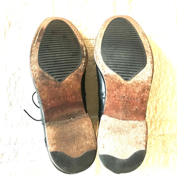 Cole Haan Grand OS Black Wingtip Shoes Size 8.5W - Picture 4 of 8